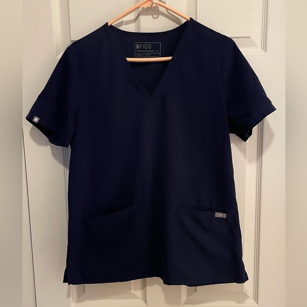 Casma Three-Pocket Scrub Top, navy, medium